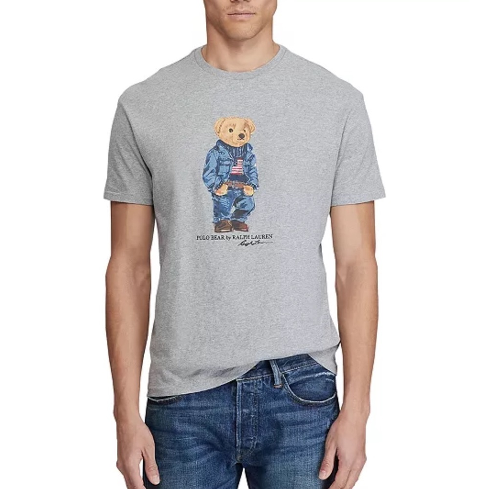 Polo Ralph Lauren Classic Fit Gray Polo Bear Tee